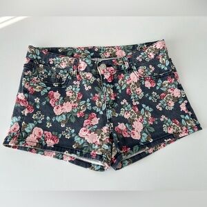 Women’s Denim Shorts, Floral Print, Size XS-S